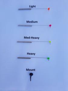 St Croix Legend Style Ice Fishing Glow Spring Bobbers and Mounts