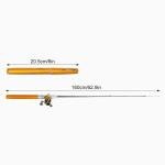 NEW Mini Portable Pocket Fish Pen Shape Aluminum Alloy Fishing Rod Pole Reel US