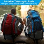 Telescopic Fishing Rod 1.6 M Fiberglass Fishing Poles Black & Wood Color