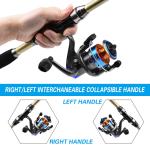 Telescopic Fishing Rod Spinning Reel Set Combo Full Kit Carbon Fiber Rod + Bag