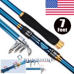 Carbon Fiber Telescopic Fishing Rod Sea 20-50LB Saltwater Portable Spinning Pole