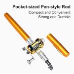 NEW Mini Portable Pocket Fish Pen Shape Aluminum Alloy Fishing Rod Pole Reel US