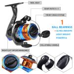 Telescopic Fishing Rod Spinning Reel Set Combo Full Kit Carbon Fiber Rod + Bag