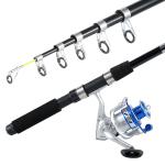 Tripquips Fishing Pole Combo 6.9ft 2Pcs Telescopic Rods Set Collapsible Spinning