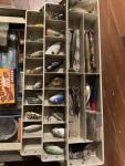 LARGE VINTAGE PLANO 8600 TACKLE BOX FULL OF Vintage LURES