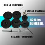 Full Metal 105lb Adjustable Dumbbells - 2 x 52.5 lbs Black Plated Dumbbells