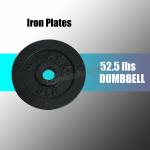 Full Metal 105lb Adjustable Dumbbells - 2 x 52.5 lbs Black Plated Dumbbells