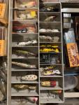LARGE VINTAGE PLANO 8600 TACKLE BOX FULL OF Vintage LURES