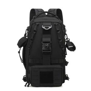 Tactical Fishing Tackle Backpack - Waterproof Sling Bag Rod Holder for Anglers