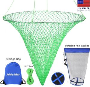 Foldable Bridge and Pier Fishing Net Drop Net Multi-Purpose Foldable Rubber US