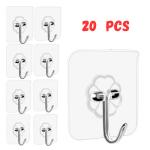 20-40pcs Adhesive Sticky Hooks Heavy Duty Clear Wall Seamless  Hooks Hangers US