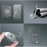 20-40pcs Adhesive Sticky Hooks Heavy Duty Clear Wall Seamless  Hooks Hangers US