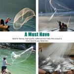 8FT Fishing Cast Net Bait Easy Throw Hand Cast Strong Nylon Mesh US New