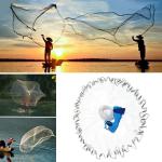 NEW 6/8/10/12/16FT Nylon Fishing Hand Cast Net Bait shrimp Easy Throw 1/2'' Mesh