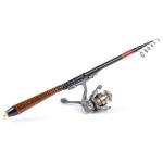 Professional Carbon Fiber Telescopic Fishing Rod Travel Spinning Rod Pole 2.1m