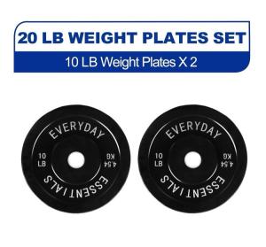 10 Lb Olympic Bar Weights - Bumper Pair-  Black - NEW