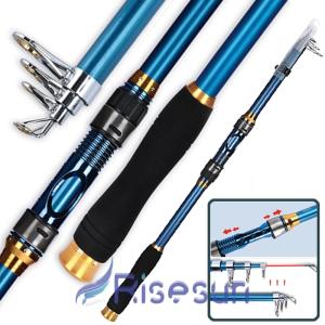 Heavy Duty Carbon Fiber Retractable Fishing Rod Pole Sea Freshwater Saltwater
