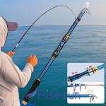 Heavy Duty Carbon Fiber Retractable Fishing Rod Pole Sea Freshwater Saltwater
