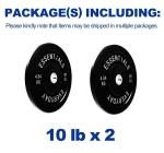 10 Lb Olympic Bar Weights - Bumper Pair-  Black - NEW