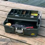 Fishing Tackle Box One Tray Gear Hooks, Bait Storage, Cantilever-tray Design