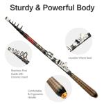 HEAVY DUTY CARBON FIBER TELESCOPIC FISHING ROD POLE PORTABLE SPINNING POLE