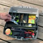 Fishing Tackle Box One Tray Gear Hooks, Bait Storage, Cantilever-tray Design