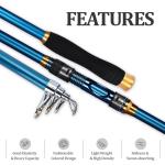 Heavy Duty Carbon Fiber Retractable Fishing Rod Pole Sea Freshwater Saltwater