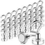 MAGXCENE 32 Pack Magnetic Hooks Heavy Duty, 25 lbs Strong Magnet Hooks
