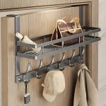Over the Door 6 Hooks Rack Hanger Bathroom Metal Organizer for Clothes Hats Bags