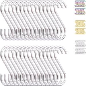 S Hooks for Hanging 30 Pack Heavy Duty Stainless Steel Multipurpose Hangers