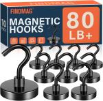 10 Pack 80LBS Heavy Duty Magnetic Hooks Magnet Hook for Hanging, Strong Magnetic
