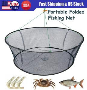 Foldable Fishing Landing Net Fish Catcher Network Crab Shrimp Mesh Trap for Kids