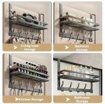 Over the Door 6 Hooks Rack Hanger Bathroom Metal Organizer for Clothes Hats Bags
