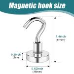 MAGXCENE 32 Pack Magnetic Hooks Heavy Duty, 25 lbs Strong Magnet Hooks