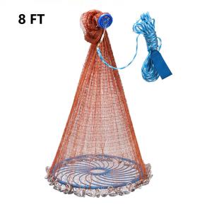 6/8/10/12/16/20FT Fishing Cast Net Bait Easy Throw Hand Cast Nylon Mesh