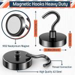 10 Pack 80LBS Heavy Duty Magnetic Hooks Magnet Hook for Hanging, Strong Magnetic