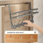 Over the Door 6 Hooks Rack Hanger Bathroom Metal Organizer for Clothes Hats Bags