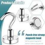 MAGXCENE 32 Pack Magnetic Hooks Heavy Duty, 25 lbs Strong Magnet Hooks