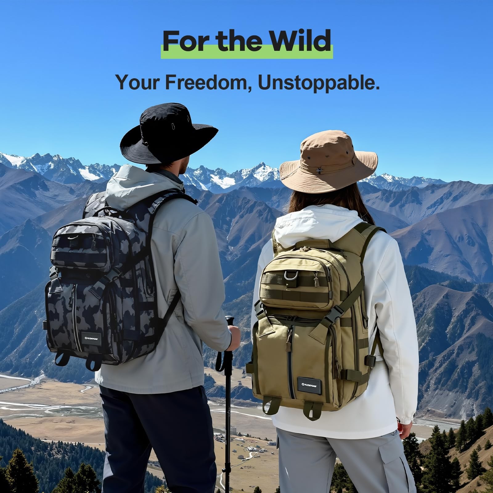 25L fishing backpack - 600D Oxford Water-Resistant, Large Capacity Dual-Shoul...