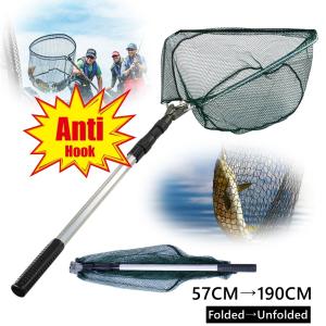 Telescopic Folding Aluminum Handle Fishing Landing Net 3 Section Extending Pole