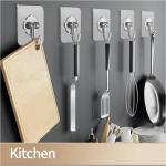 1~500 PCS Stainless Steel Adhesive Sticky Hooks Heavy Duty Wall Hook Hangers lot