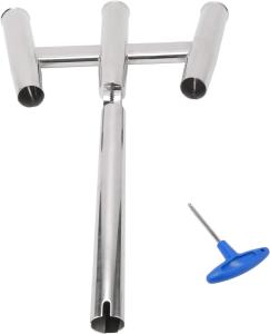 3 Tube Boat Fishing Rod Holder Stainless Steel Trident Outrigger Kite Fishing