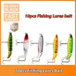 10pcs Fishing Lures bait Whopper Plopper Topwater Floating Rotating Tail Set US