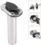 4 Pack 30 Degree Fishing Rod Holders  Stainless Steel with Rubber Cap & Gaske