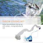 8FT Fishing Cast Net Bait Easy Throw Hand Cast Strong Nylon Mesh 3/8in Mesh Size