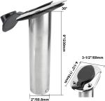 4 Pack 30 Degree Fishing Rod Holders  Stainless Steel with Rubber Cap & Gaske