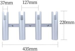  Aluminum 3/4 Tubes Marine Fishing Rod Holder for Boat  Blue/Red/Gold/Silver