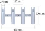  Aluminum 3/4 Tubes Marine Fishing Rod Holder for Boat  Blue/Red/Gold/Silver