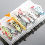 10Pcs Soft Fishing Lures Kits, Pike Lures, Fish Bait Bass Paddle Tail Swimbait