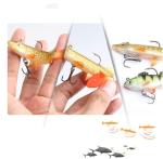 10Pcs Soft Fishing Lures Kits, Pike Lures, Fish Bait Bass Paddle Tail Swimbait